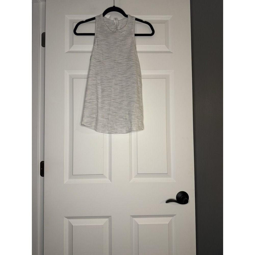 Lululemon Low Key Silver Tank Top White Gray Space Dye Size 4